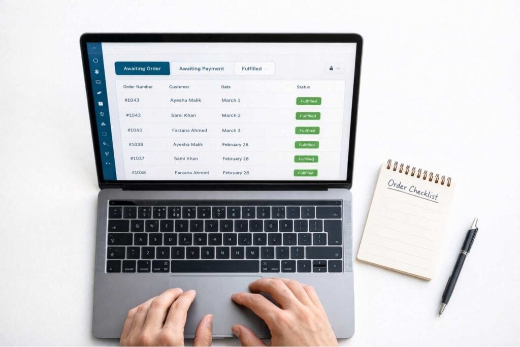 DSers Open Orders dashboard showing Awaiting Order tab with pending dropshipping orders ready to fulfill
